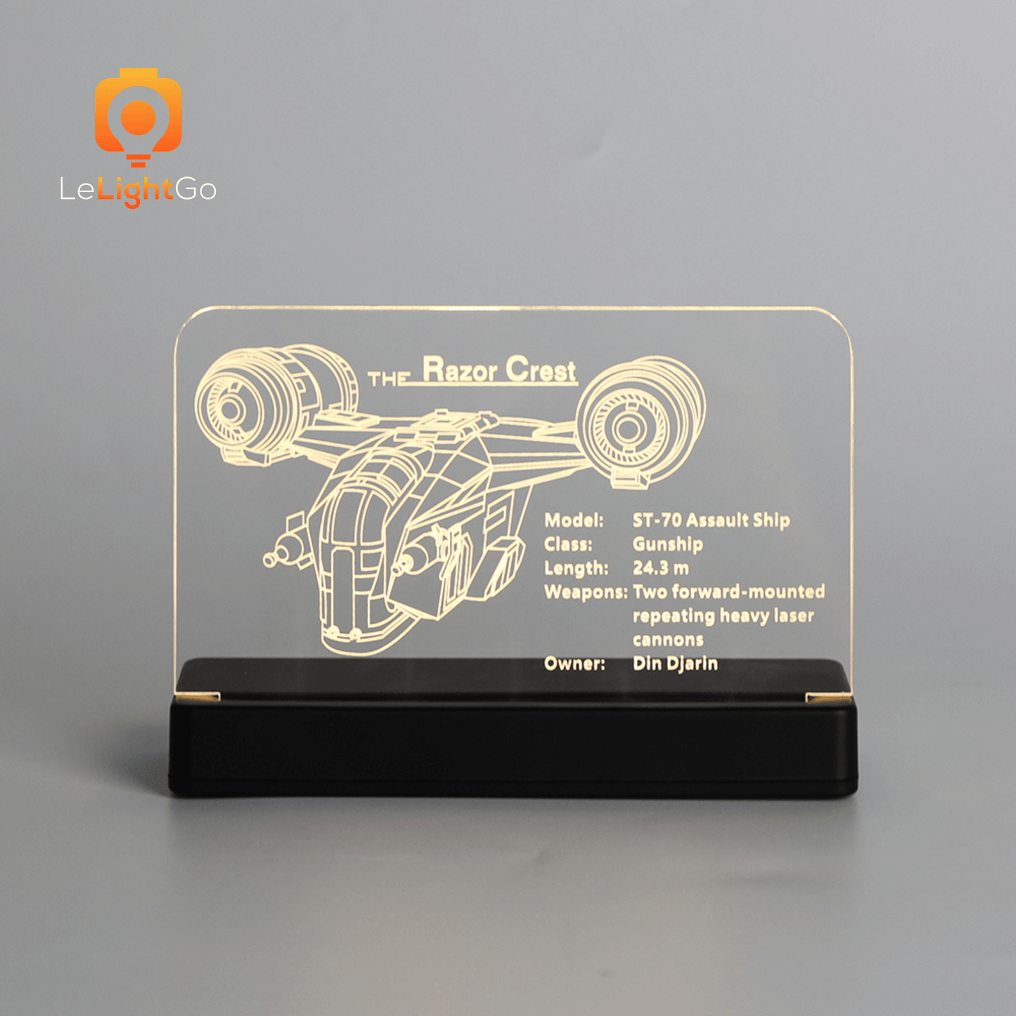 LED Nameplate for The Razor Crest 75331