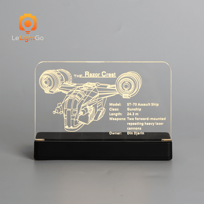 LED Nameplate for The Razor Crest 75331