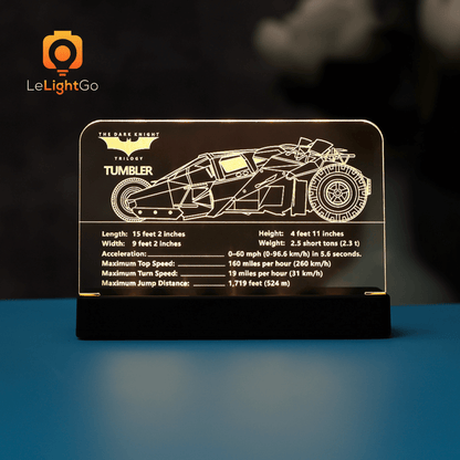 LED Nameplate for DC Batman Batmobile Tumbler 76240