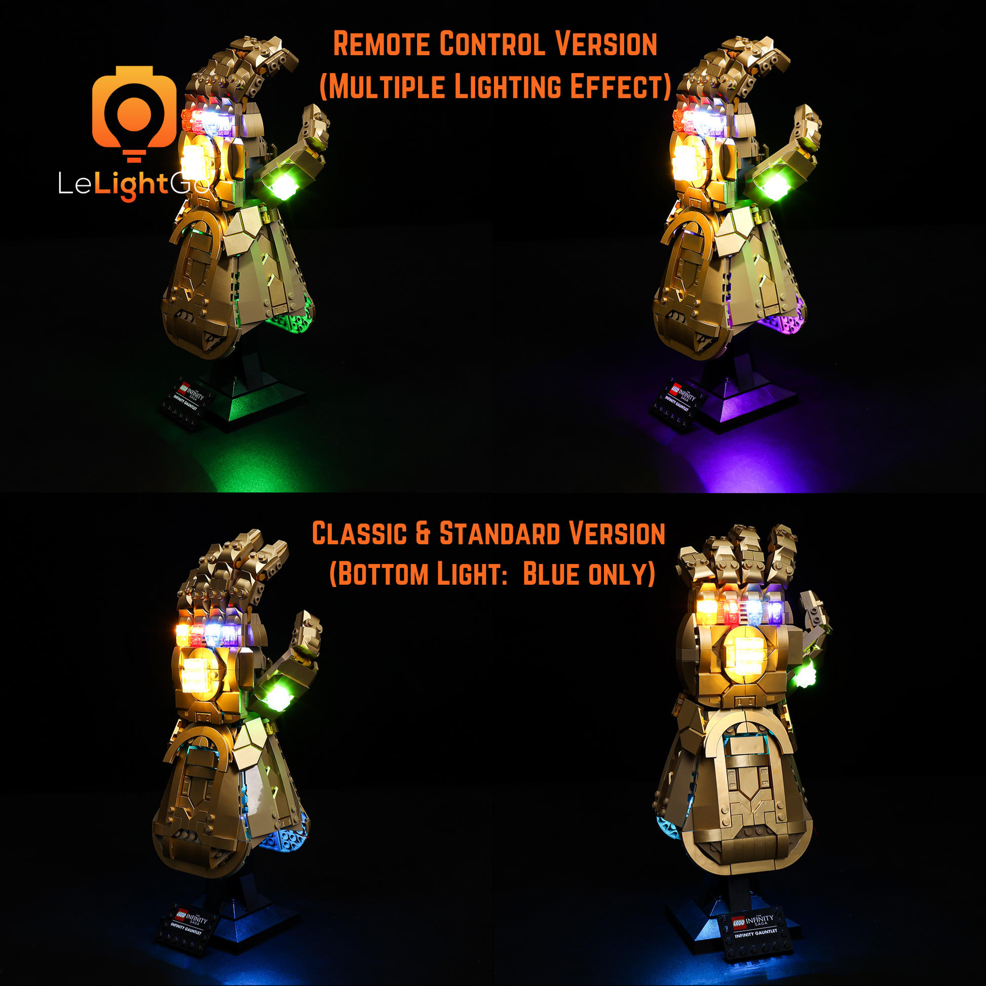 lego thanos handschuh beleuchtung Light Kit for Infinity Gauntlet 76191 – LeLightGo