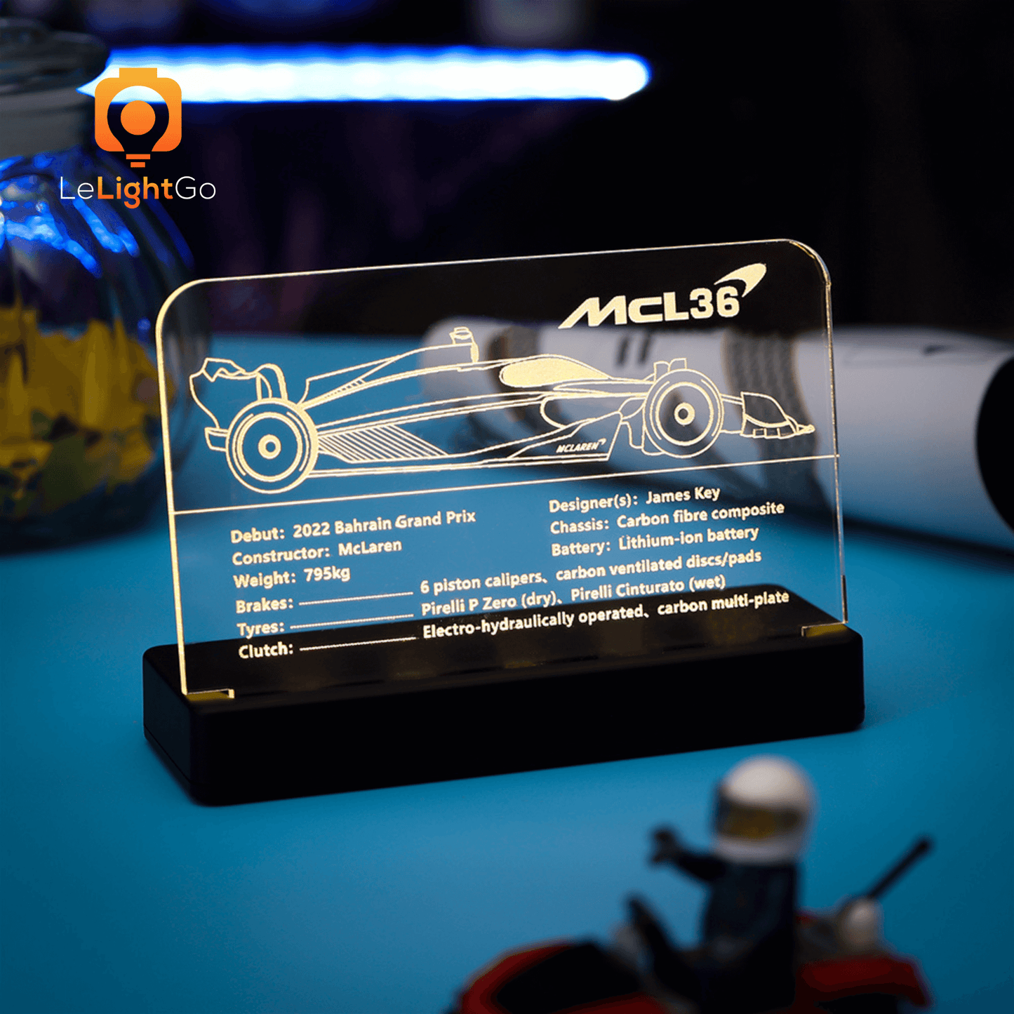 LED Nameplate for McLaren Formula 1 Race Car 42141