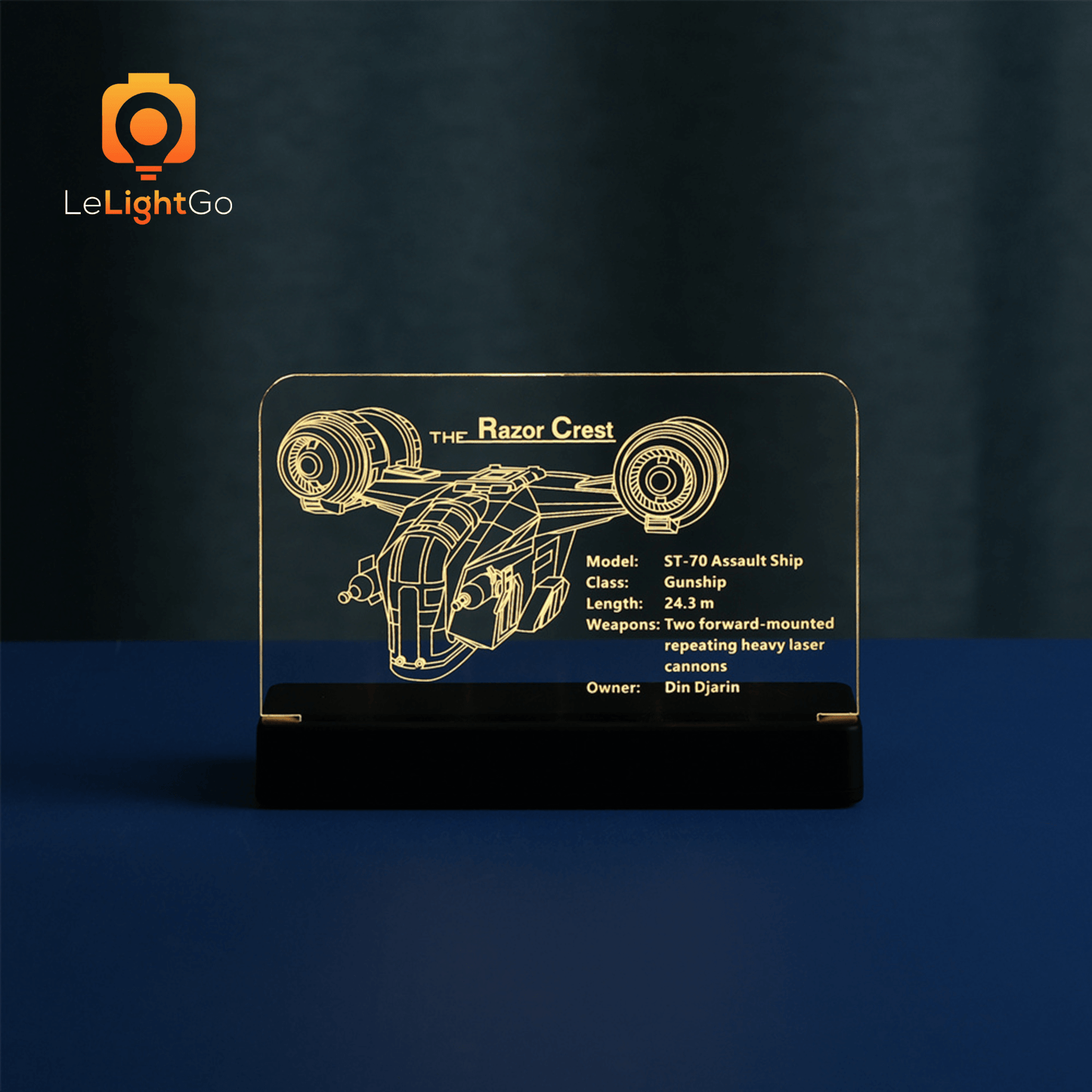 LED Nameplate for The Razor Crest 75331